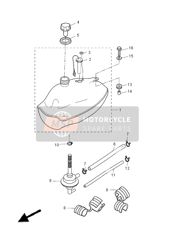 Yamaha EW50N 2014 Depósito de combustible para un 2014 Yamaha EW50N